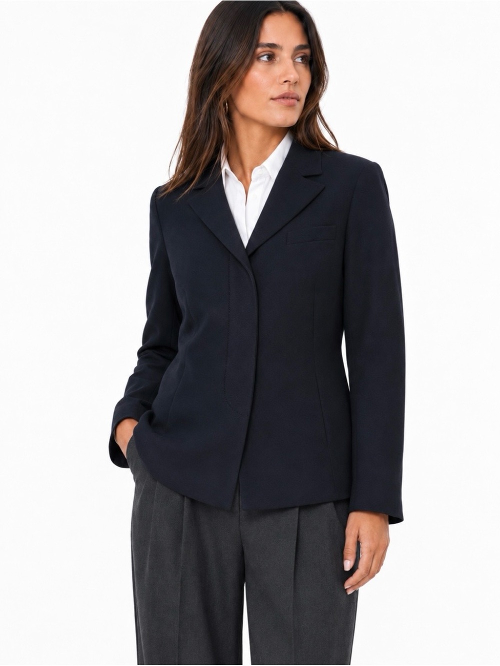 Max Mara Wool Blend Blazer 14 Black Old Money Classic Career Luxury Capsule